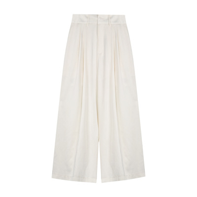 Off - shoulder Satin Off - the - shoulder Top and Wide - leg Pants Set 02