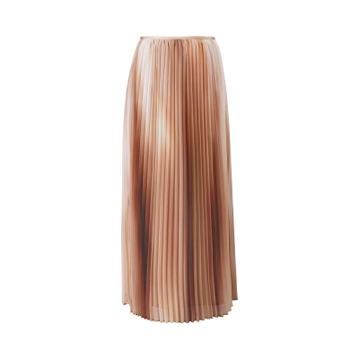 Slimming Tie-Dye Pleated Long Midi Skirt 01