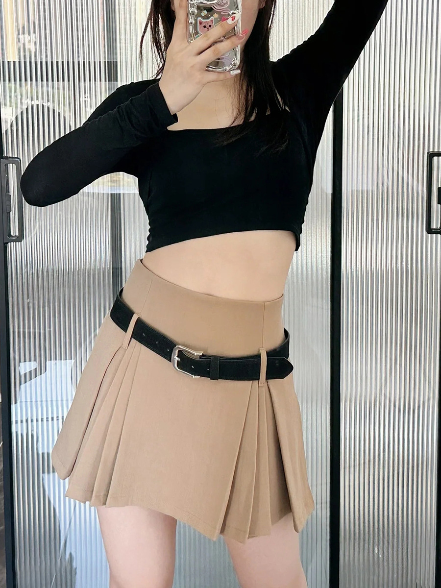 Summer Casual High-Waisted Slimming A-Line Pleated Skirt