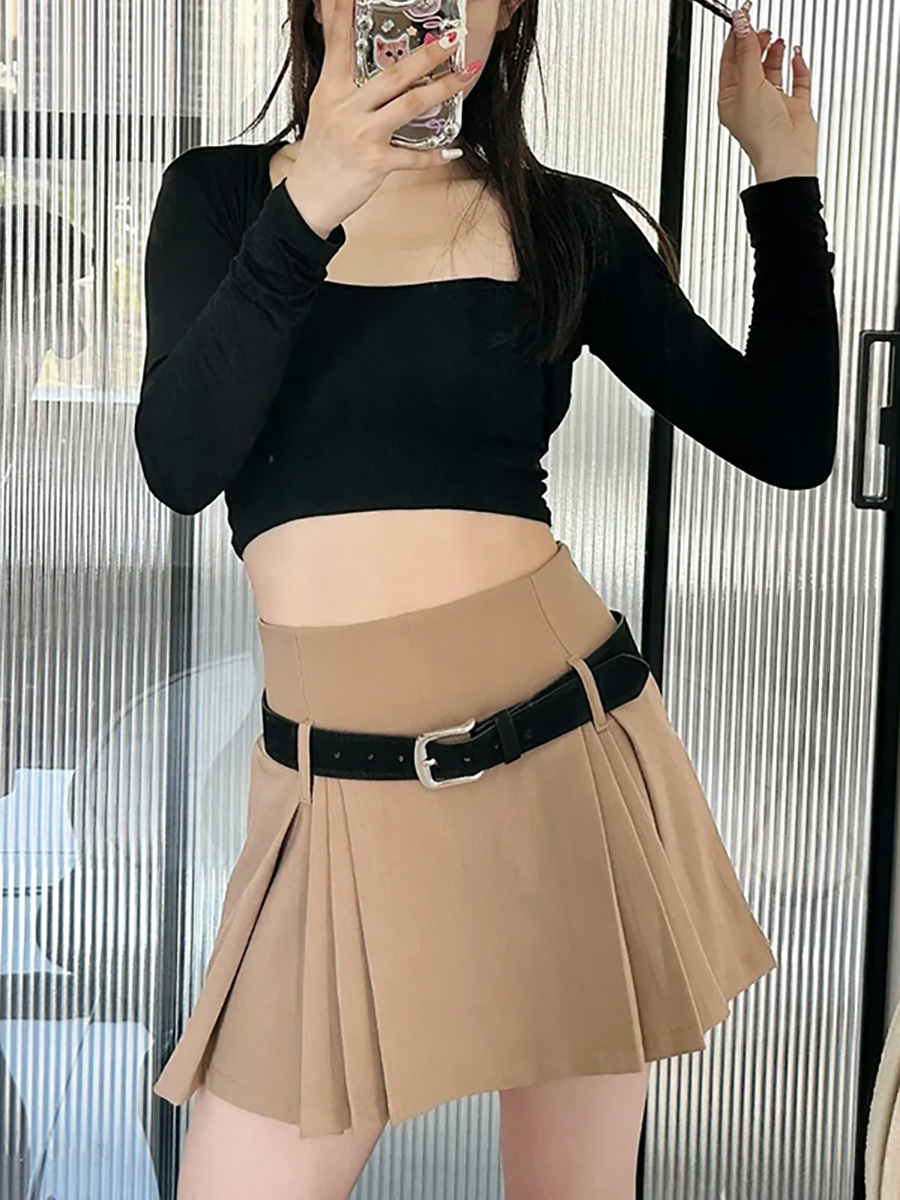 Summer Casual High-Waisted Slimming A-Line Pleated Skirt
