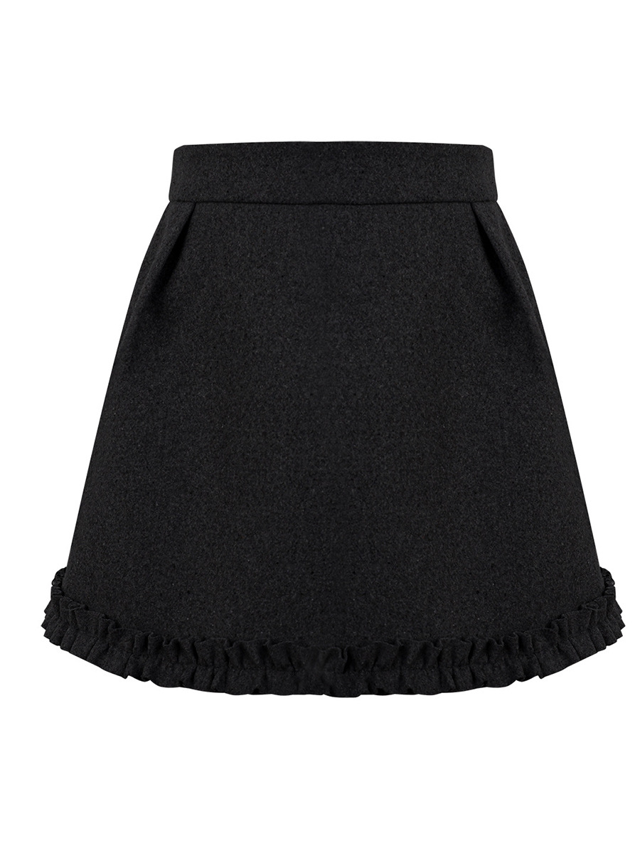 Wool Boucle Tulip Hem Skirt