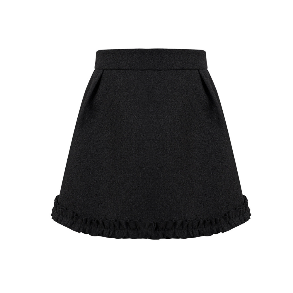 Wool Boucle Tulip Hem Skirt