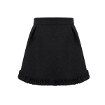 Wool Boucle Tulip Hem Skirt