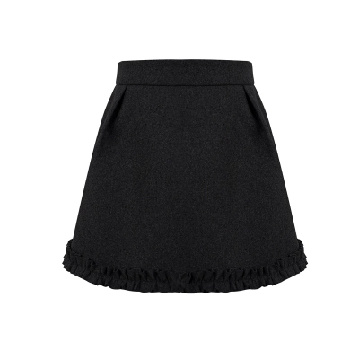 Wool Boucle Tulip Hem Skirt 02