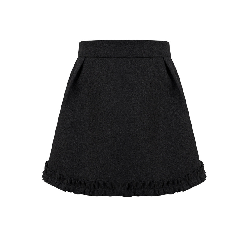 Wool Boucle Tulip Hem Skirt