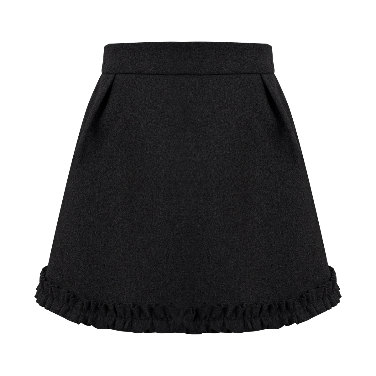 Wool Boucle Tulip Hem Skirt