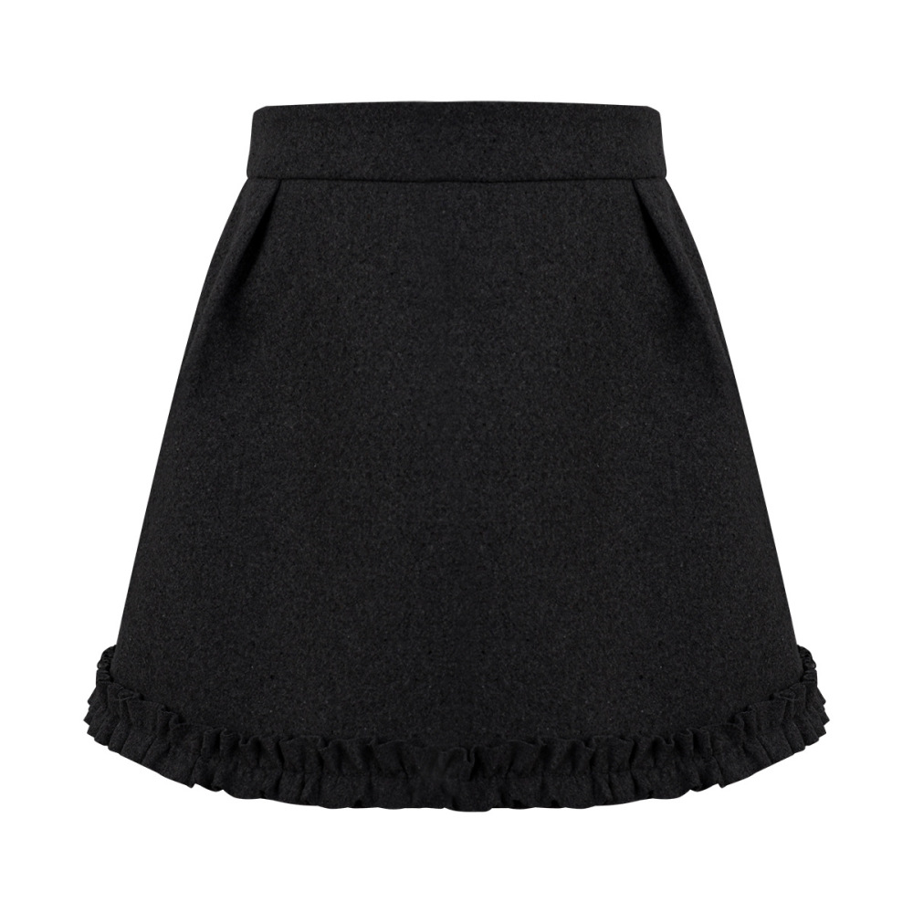 Wool Boucle Tulip Hem Skirt
