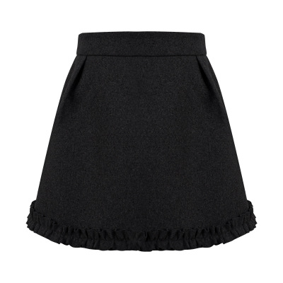Wool Boucle Tulip Hem Skirt 01