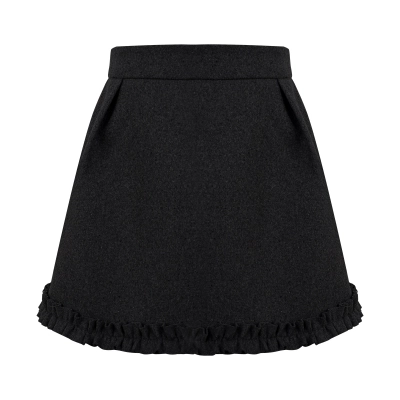 Wool Boucle Tulip Hem Skirt 01