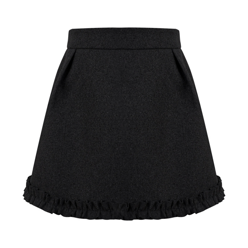 Wool Boucle Tulip Hem Skirt