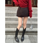Wool Boucle Tulip Hem Skirt