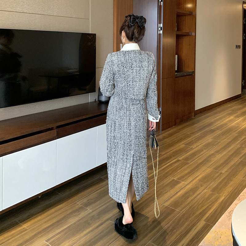 Chic Petite Chiffon Blazer & Pleated Skirt Set