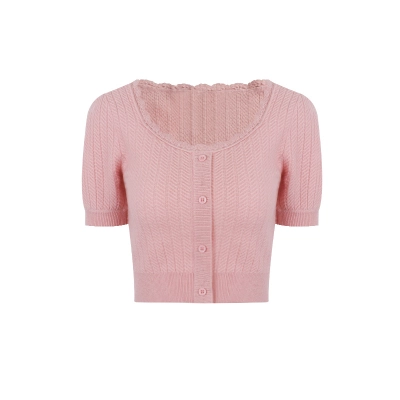 Cute Knit Woolen Shortsleeve Top & Skirt Set 02