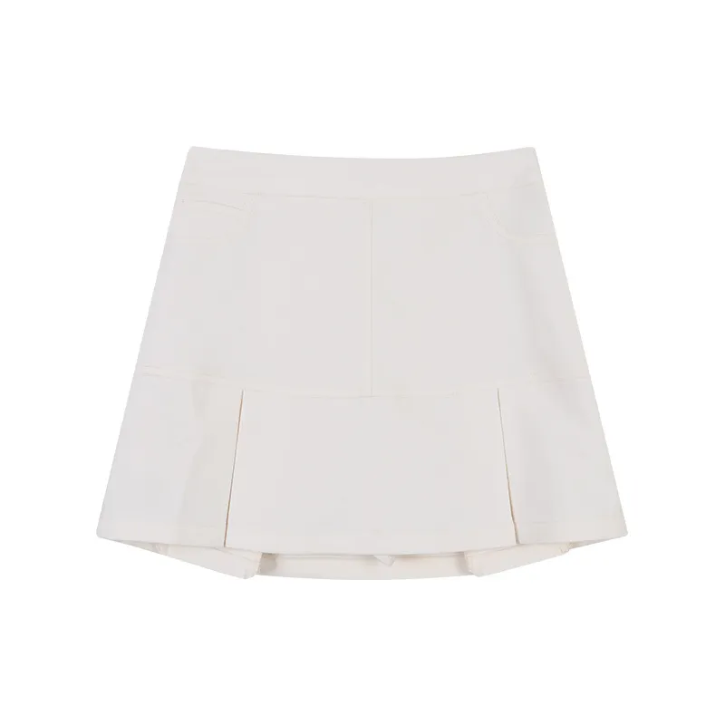 Cute Knit Woolen Shortsleeve Top & Skirt Set