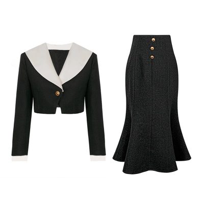 Fitted Blazer With Mermaid Gown Set 01