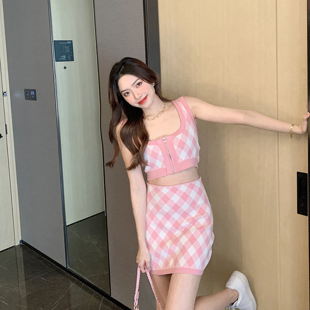 Girly Pink Plaid Set