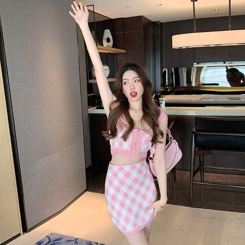 Girly Pink Plaid Set