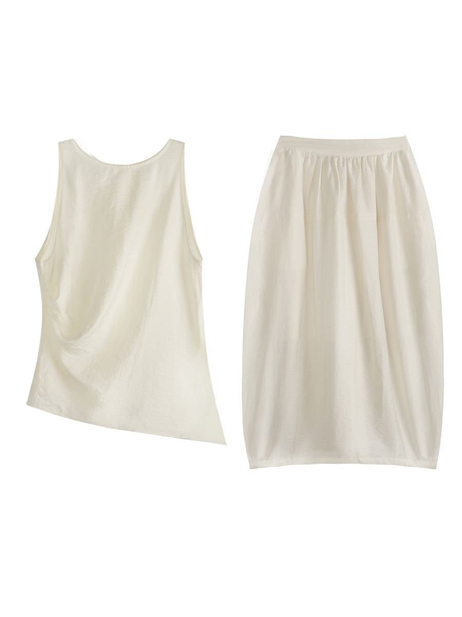 Linen Balloon Skirt Tank Set