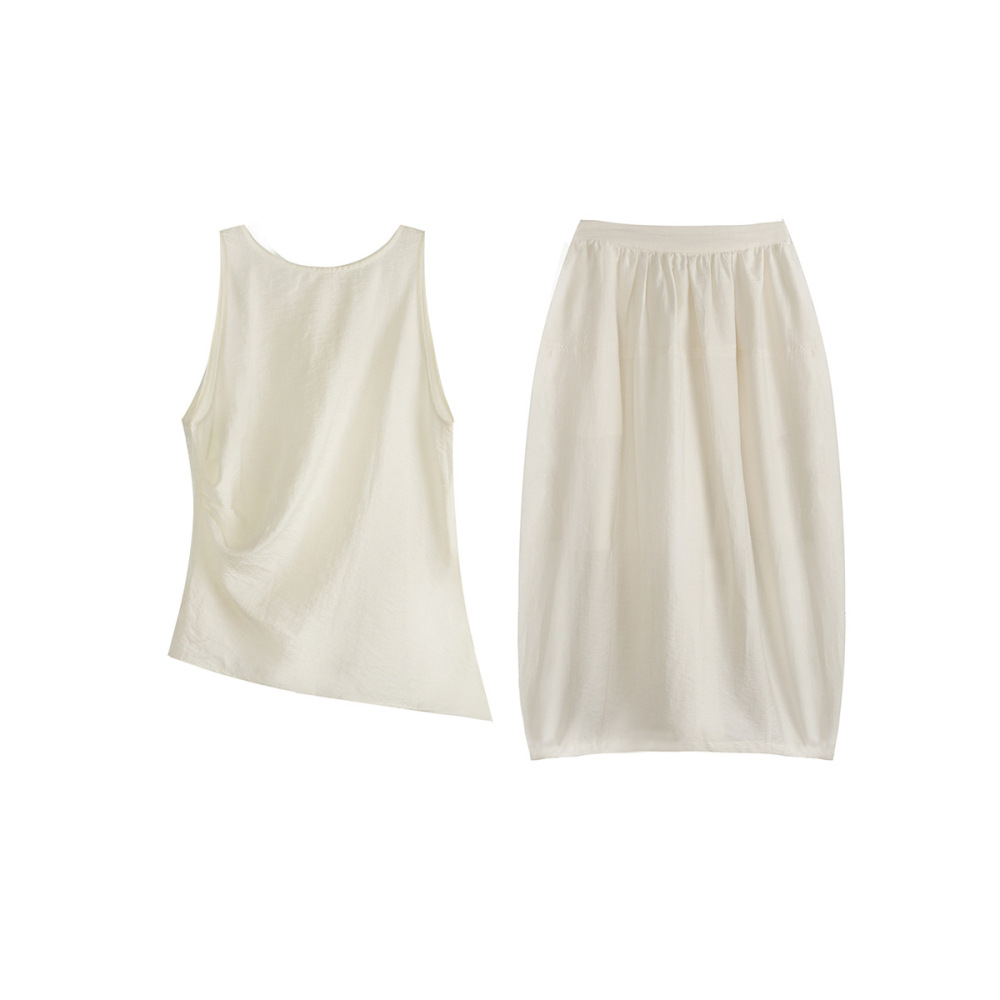 Linen Balloon Skirt Tank Set