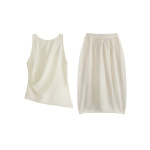 Linen Balloon Skirt Tank Set
