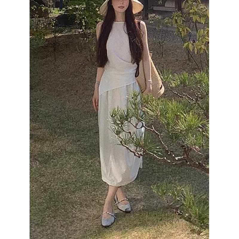 Linen Balloon Skirt Tank Set
