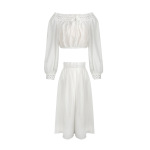 One-Shoulder A-Line Lace Skirt Set