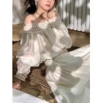 One-Shoulder A-Line Lace Skirt Set