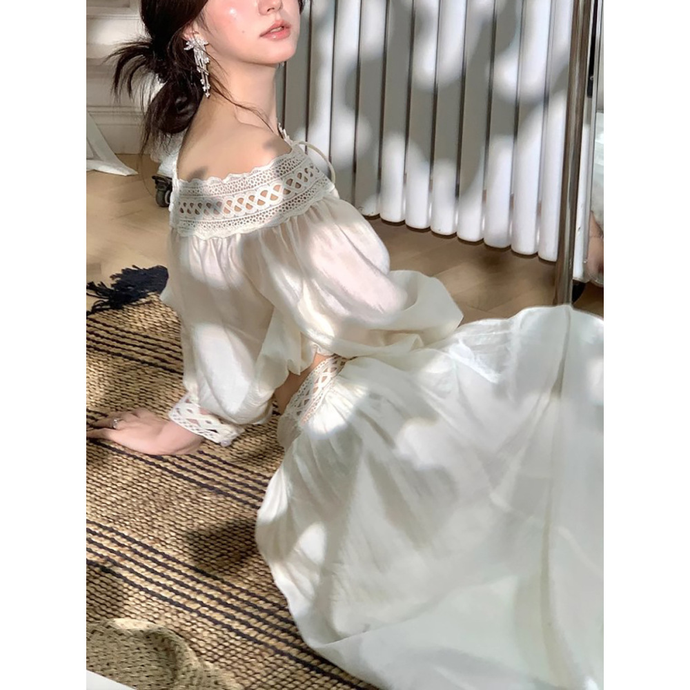 One-Shoulder A-Line Lace Skirt Set