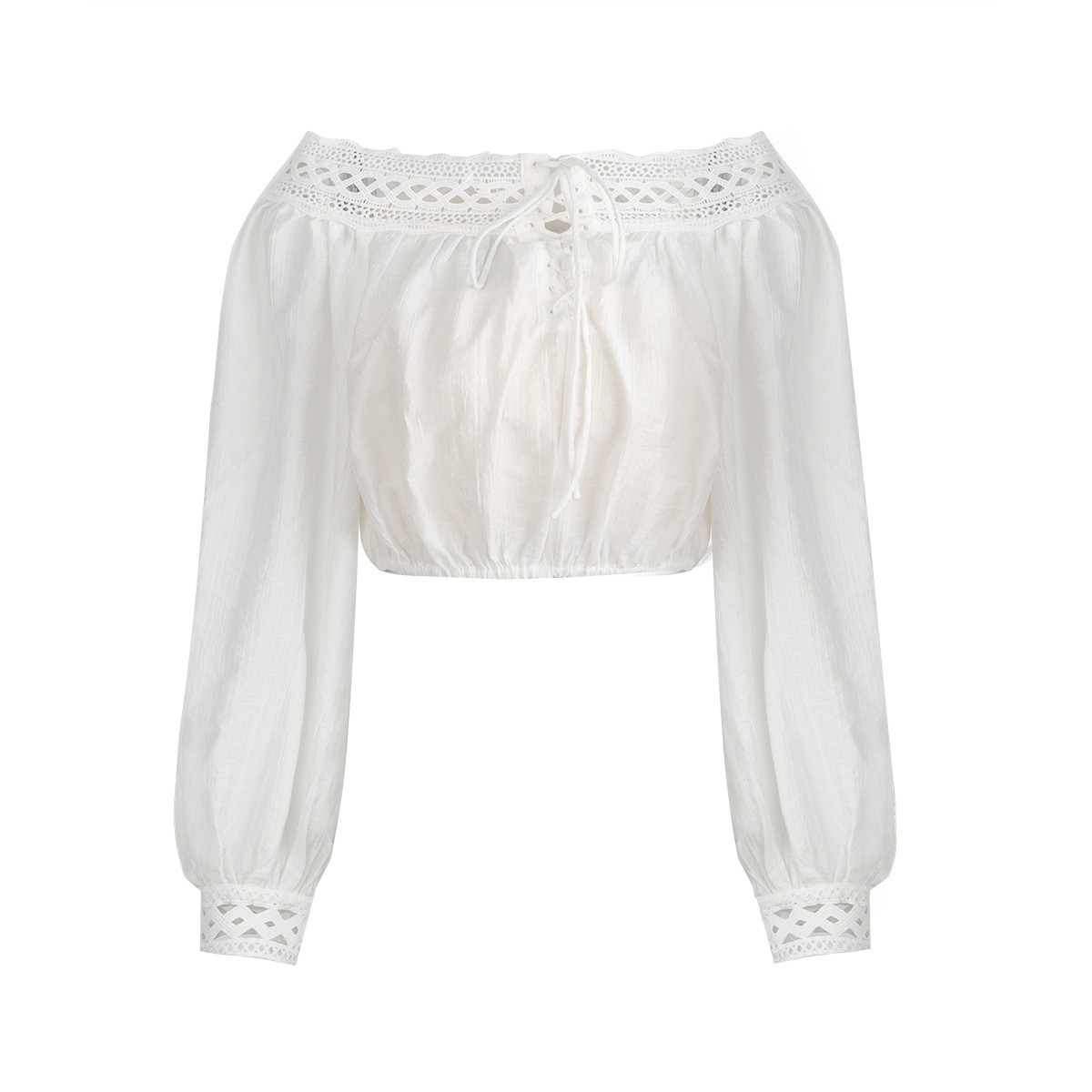 One-Shoulder A-Line Lace Skirt Set