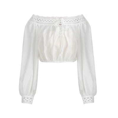 One-Shoulder A-Line Lace Skirt Set 02