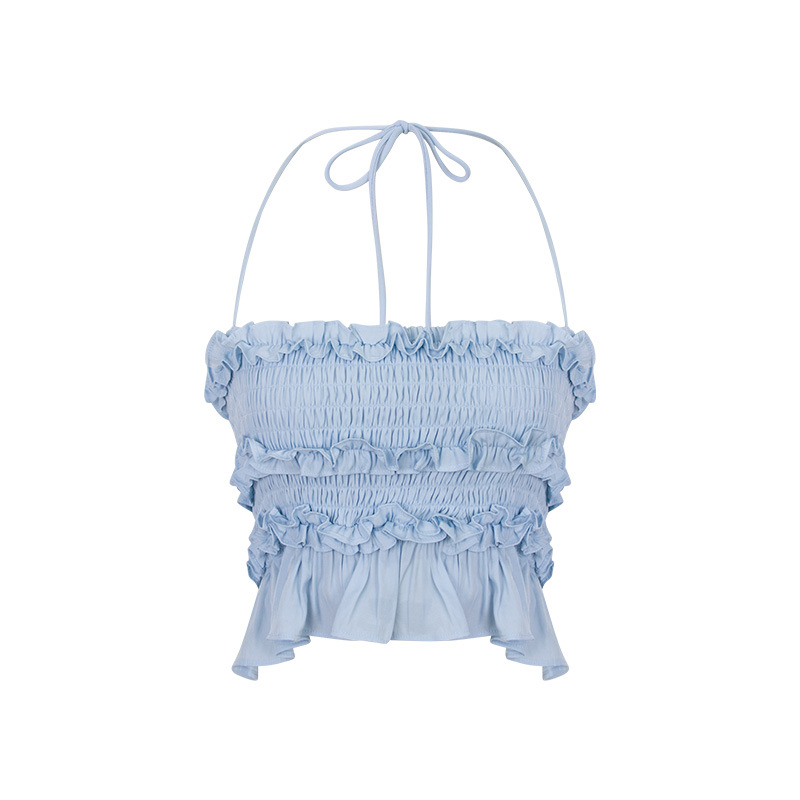 Pastel Salt-Toned Knit & Tulle Two-Piece Set