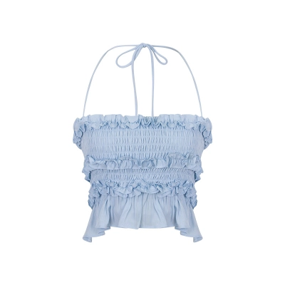 Pastel Salt-Toned Knit & Tulle Two-Piece Set 02