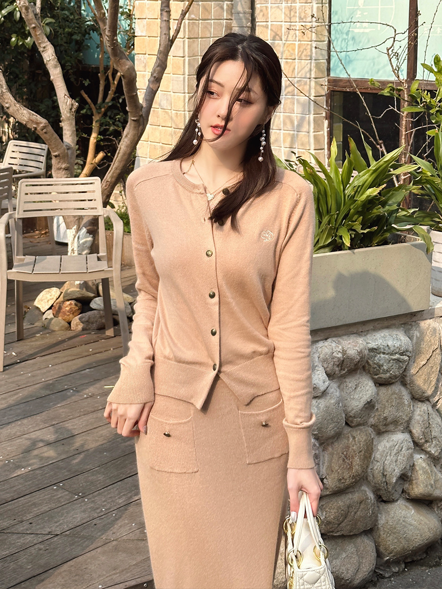 Pink Plaid Knit Crop Top & Skirt Set