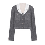 Women's Plaid Blazer & Pleated Skirt Set