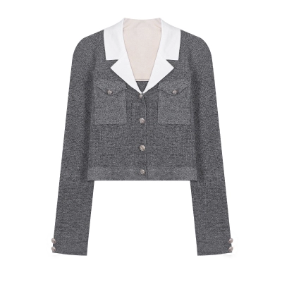 Women's Plaid Blazer & Pleated Skirt Set 02