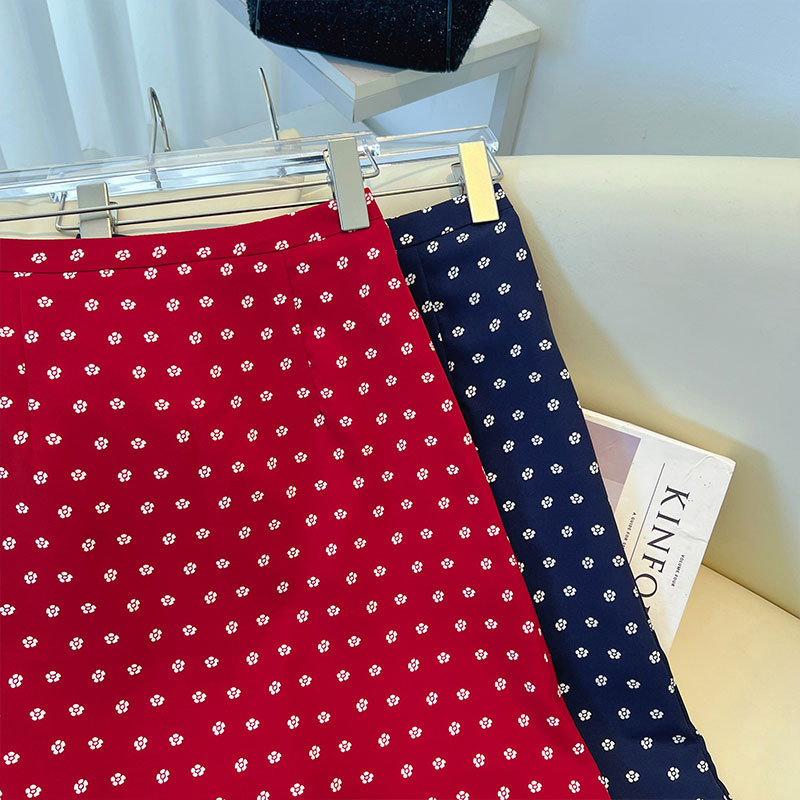 Elegant Floral High-Waisted A-Line Skirt