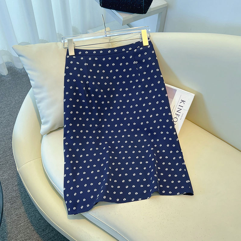 Elegant Floral High-Waisted A-Line Skirt