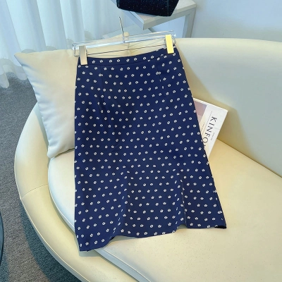 Elegant Floral High-Waisted A-Line Skirt 02