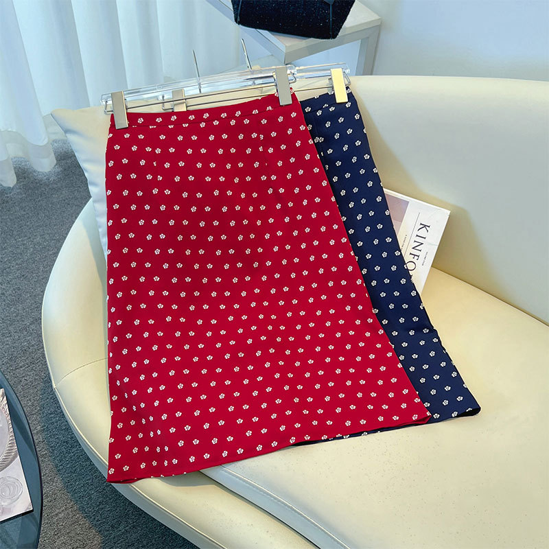 Elegant Floral High-Waisted A-Line Skirt