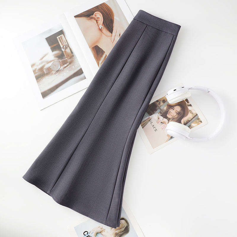 Elegant High-Waisted Gray A-Line Dress