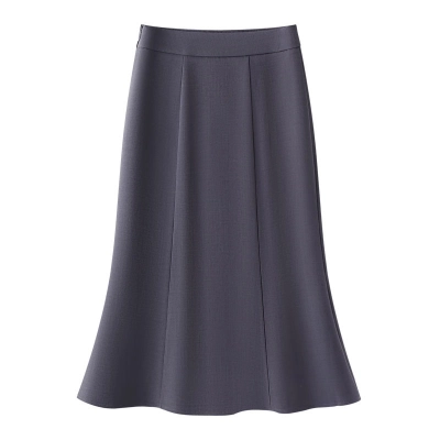 Elegant High-Waisted Gray A-Line Dress 01