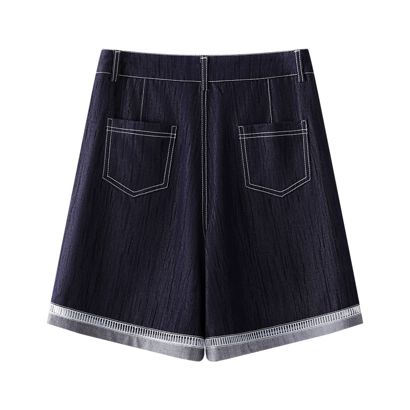 High-Waisted Loose Fit Denim Shorts – Summer Blue