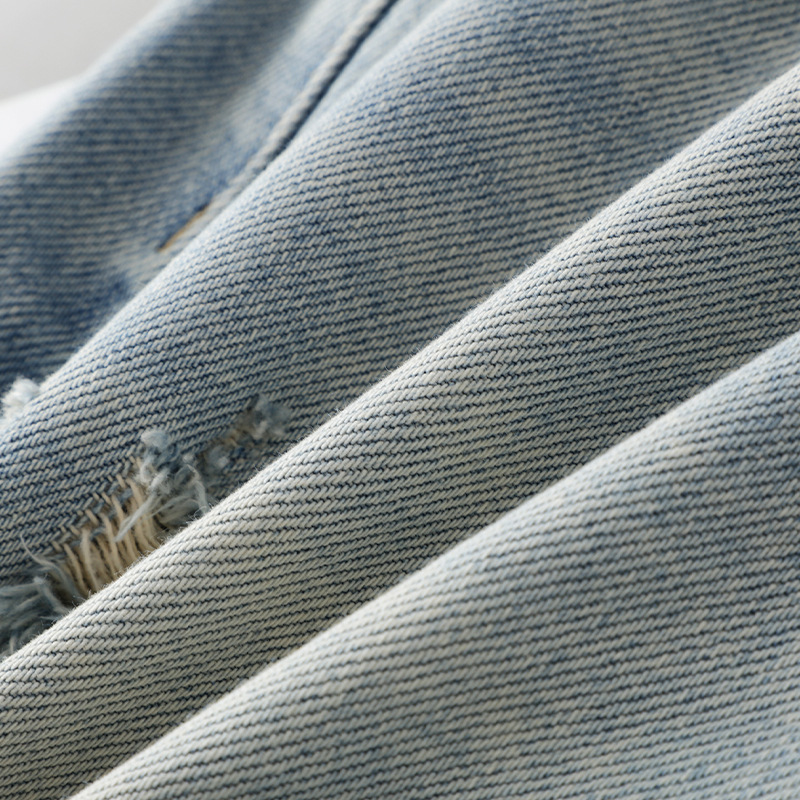 Light Blue Loose A-Line High-Waisted Shorts