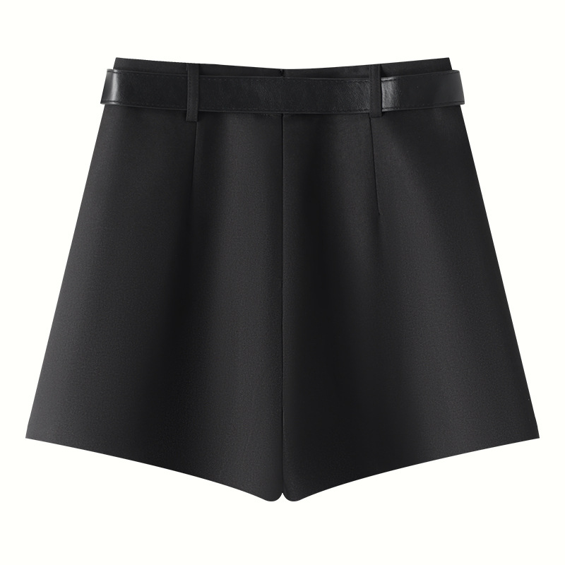 Black High-Waisted Slim Fit Skirt Pants for Women