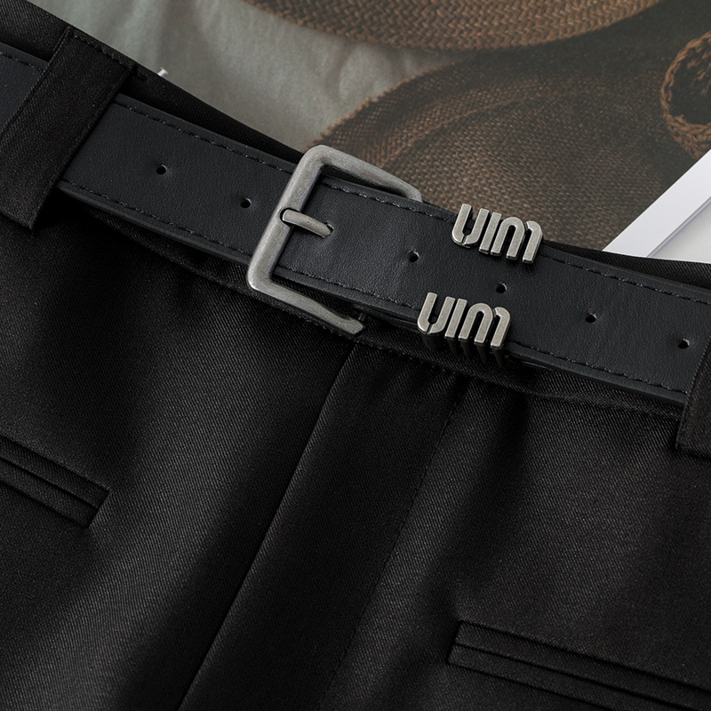 Black High-Waisted Slim Fit Skirt Pants for Women