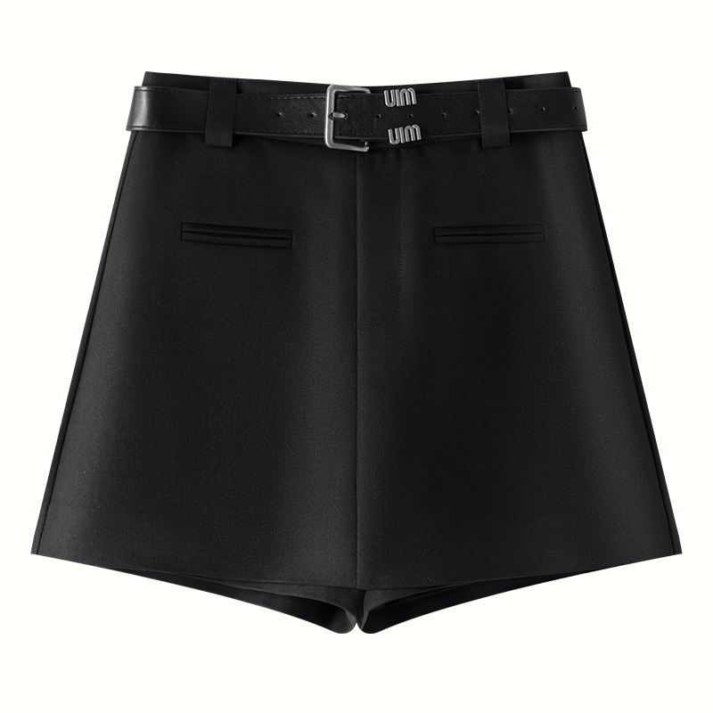 Black High-Waisted Slim Fit Skirt Pants for Women