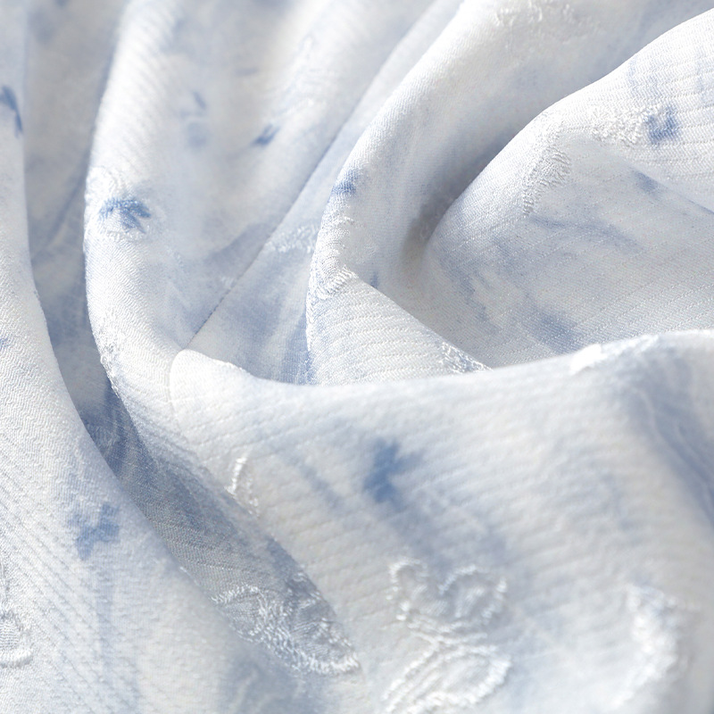 Blue Floral High-Waisted A-Line Summer Skirt