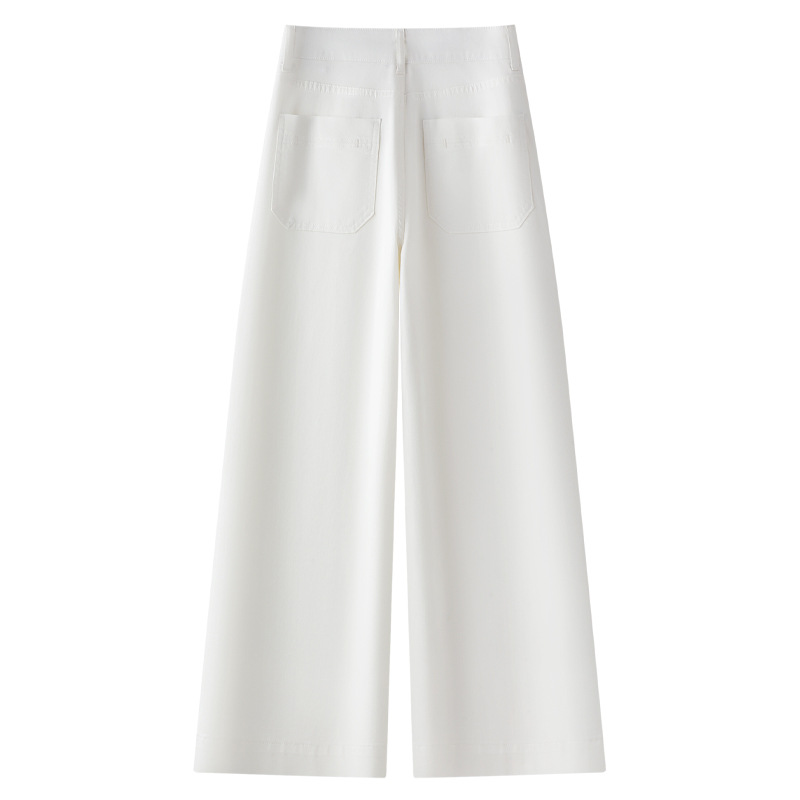 White High-Waisted Loose Jeans