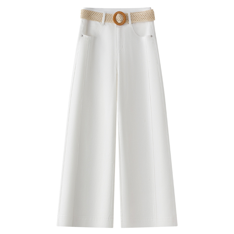 White High-Waisted Loose Jeans