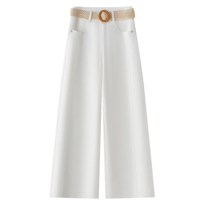 White High-Waisted Loose Jeans 01